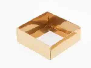 4 chocolate shiny gold folding base