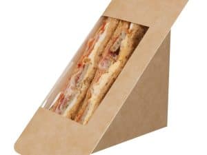 68/56 Kraft Effect Heat Seal Sandwich Pack – 119.5 x 68/56 x 119.5mm (10312) - Case of 500