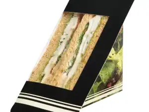 77/65 Black Heat Seal Sandwich Pack – 119.5 x 77/65 x 119.5mm (10316) - Case of 500