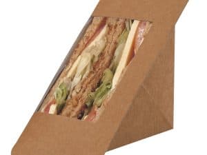 77/65 Kraft Heat Seal Sandwich Pack – 119.5 x 77/65 x 119.5mm (10314) - Case of 500