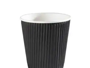 Black ripple paper coffee cup