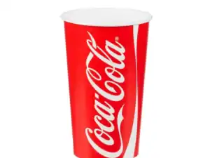 Red Coca-Cola paper cup design.