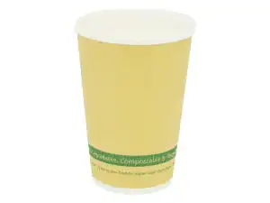 16oz Kraft Compostable Plastic Free Hot Drink Ripple Cup (54003A) - Case Qty 500
