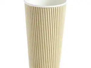 20oz Pure Kraft Ripple Wrap Paper Coffee Cup (50012) - Case Qty 500