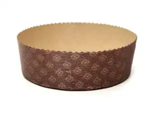 brown bake in mould with gold floral pattern