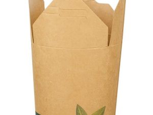 16oz Kraft PLA Compostable Round Food Pail 500ml (47001) - Case Qty 500