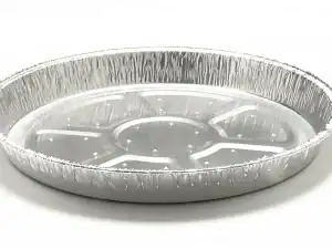 Round Non-Fluted Foil Flan Tray 2038ml – Plain or Lanced – Case of 270