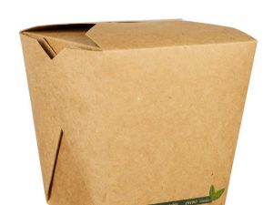 26oz Kraft Square PLA Compostable Food Pail 750ml (47003) - Case Qty 450