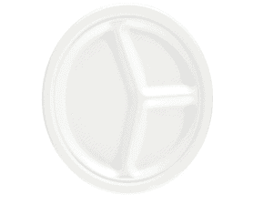 10" Bagasse Biodegradable Round Compartment Plate (91009) - Case Qty 500