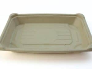 Bagasse Pulp Sushi Tray - Lid Seperate 162x115x25mm - Case Qty 500