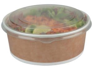 Printed Kraft Multi-Food Pot with rPET Lid 1300ml (10343) - Case Qty 150