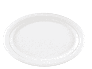 10" x 12" Bagasse Oval Plate (91012) - Case Qty 500