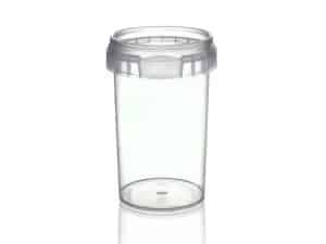 tanper evident container 155ml - made of polypropylene and clear for hot fill, cold fill, sauces and snacks