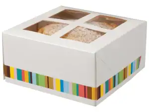 Medium Pattern Cake Box with Removable Inserts 150x150x75mm - Case of 250
