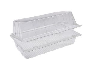 b22 hinged bakery container crystal clear for displaying cakes