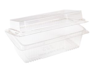 crystal clear hinged cake container