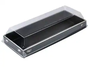 luxifood sushi packaging black base with rpet lid