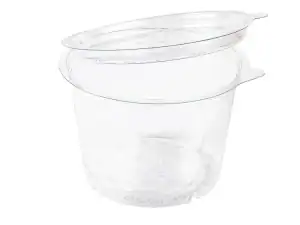 Olipack 500ml Clear rPET Portion Pot with Hinged Lid - Case of 480