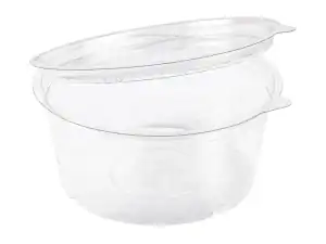 Olipack 750ml Clear rPET Portion Pot with Hinged Lid - Case of 200