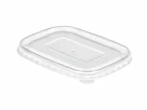 clear PET rectangular lid fits 500-1000ml deli bowl