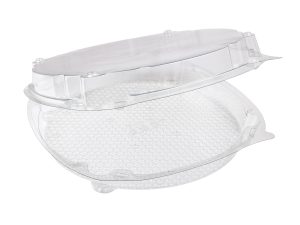 G210 flat container for pies, cakes ect - clear hinged