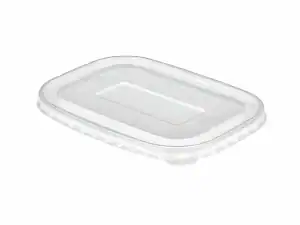 clear pp rentangular deli bowl lid 500-1000ml - suitable for hot and cold food