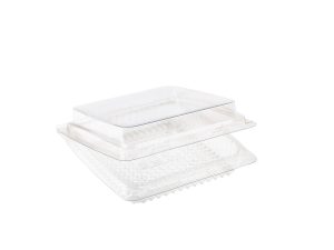clear bakery container air tight hinged
