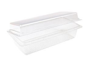 clear bakery container air tight and hinged ready for cakes, sweet treats and more