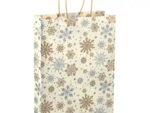 christmas paper gift bag with string handle