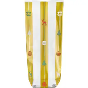 Gold striped reindeer, trees and baubles design - Perfect for chocolates and gifts