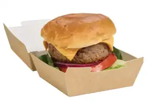 kraft medium burger box with juicy burger inside