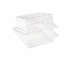 clear hinged bakery container