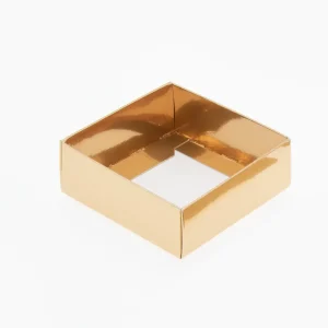 4 chocolate shiny gold folding base