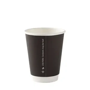 black 8oz double wall paper cup ready for coffee to go market