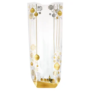 polyproyplene satchel bag gold baubles - box of 100