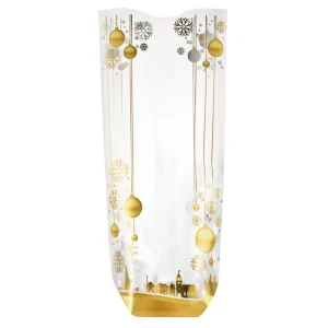 polyproyplene satchel bag gold baubles - box of 100