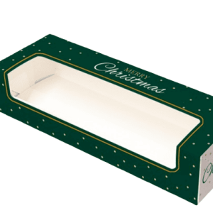christmas mince pie box green with detailing and comes with inserts