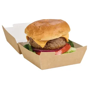 kraft medium burger box with juicy burger inside