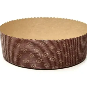 brown bake in mould with gold floral pattern