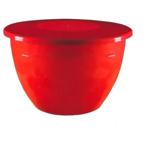 Bright red pudding bowl for christmas